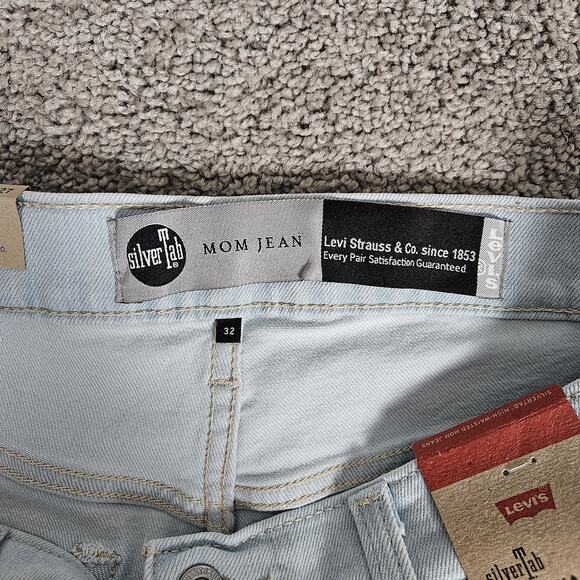 Levis Silvertab Jeans Womens 32x27 Blue High Waisted Mom Tapered Skater Indie - Picture 6 of 16